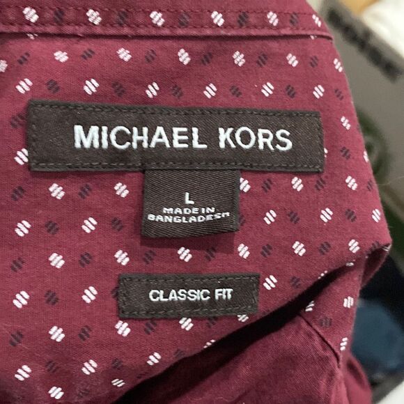 Michael Kors Mens Button Down Long Sleeve Casual Shirt CottonSize Large - Picture 3 of 5